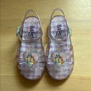 Toddler Girls’ Bluey Jelly Sandals - Purple Glitter (Size 9)